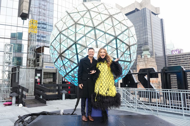 Ryan Seacrest and Rita Ora at the New Year's Rockin' Eve Big Ball Brunch held at EDITION: Times Square on Dec. 29, 2023.