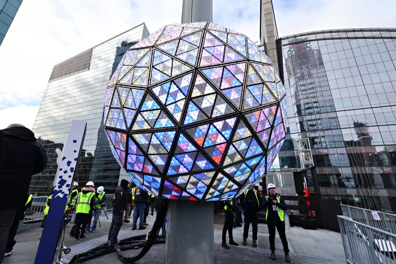 A view of the ball test in Times Square on Dec. 30, 2023.