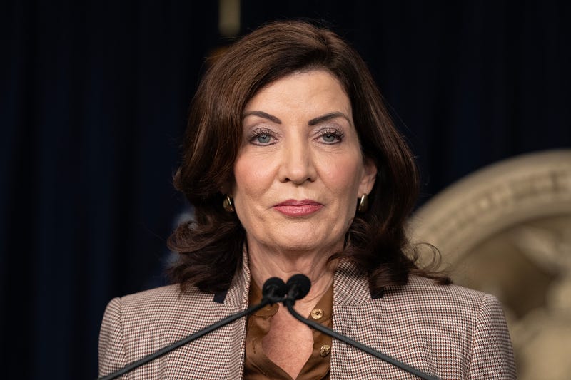 Gov. Kathy Hochul speaks as she unveils a proposal at her 2024 State of the State address on Jan. 2, 2024
