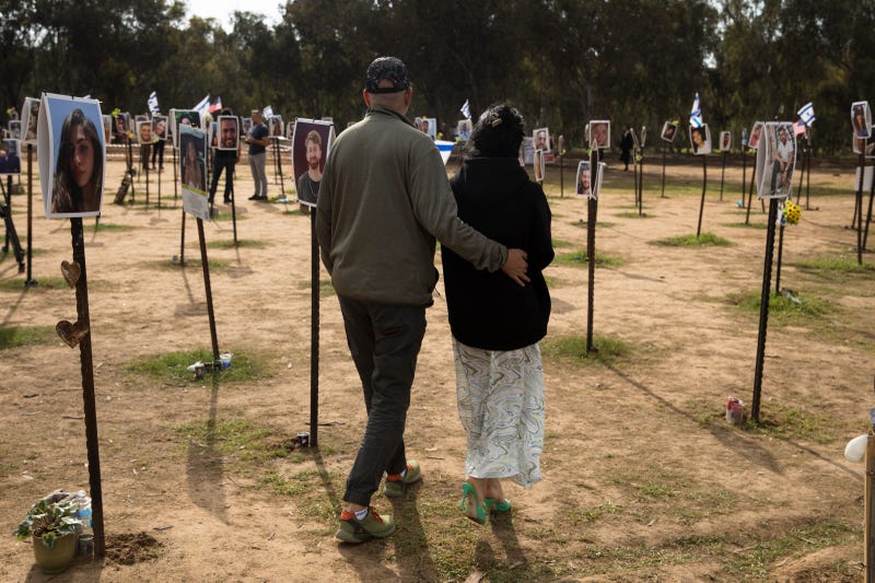 Supporters Of Nova Festival Hostages Hold Press Conference Near Kibbutz Re'im