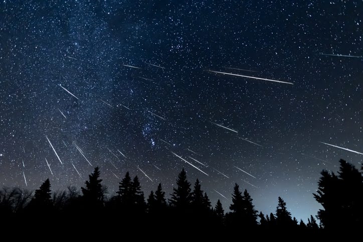 Meteor shower. 