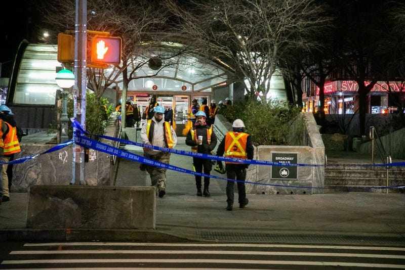 Officials respond after two subway trains collided on the Upper West Side of New York City on Jan. 4, 2024, resulting in derailment of one train and multiple injuries.