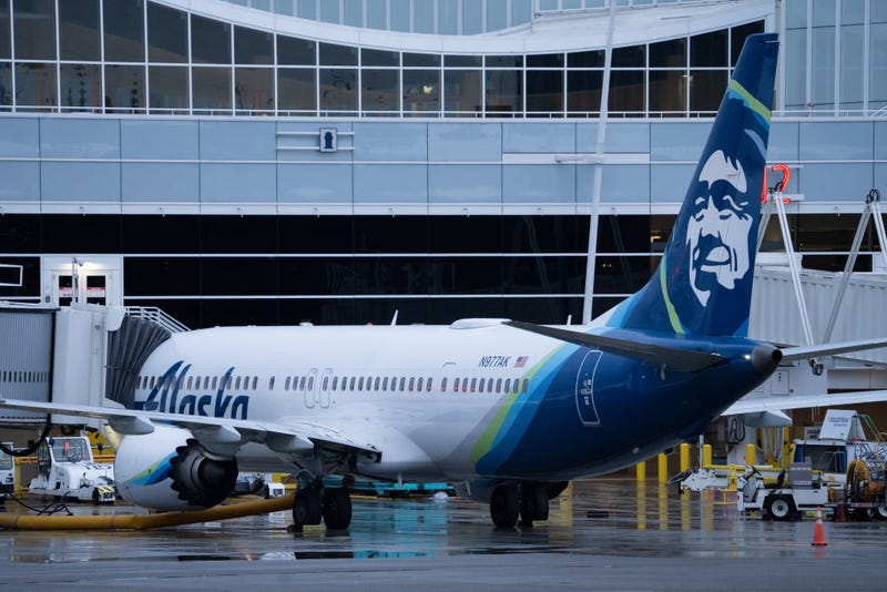 An Alaska Airlines Boeing 737 MAX 9 plane sits at a gate at Seattle-Tacoma International Airport on January 6, 2024 in Seattle, Washington. 