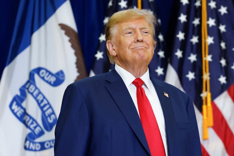 Republican presidential candidate, former U.S. President Donald Trump speaks at a campaign rally on January 05, 2024 in Mason City, Iowa. President Trump is campaigning across cities in Iowa in the lead up to the January 15 caucus for Iowa Republicans to select their party’s nominee for the 2024 presidential race. (Photo by Anna Moneymaker/Getty Images)