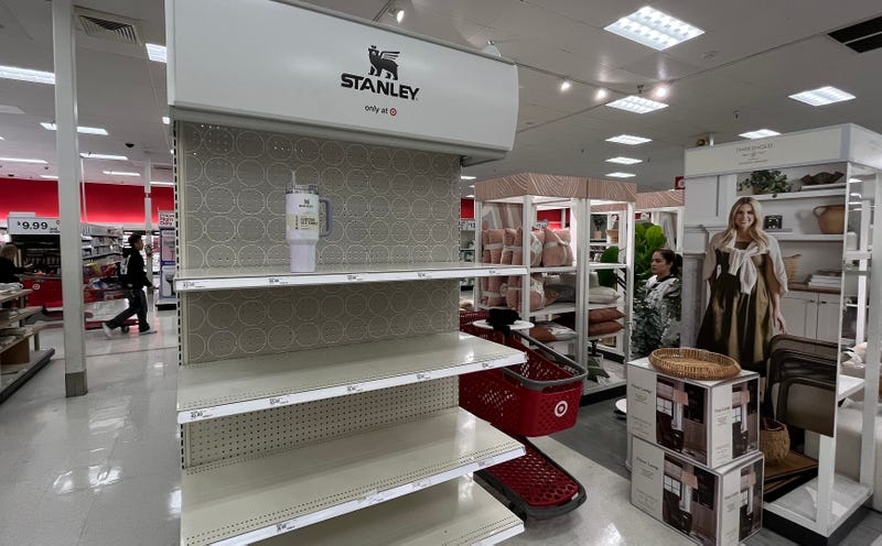 One Stanley cup left on the shelves at a Target store