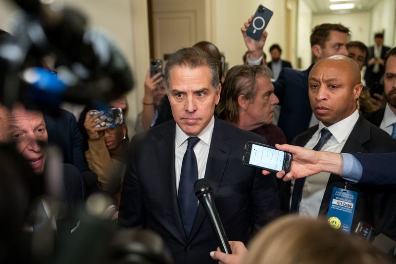 Hunter Biden, son of U.S. President Joe Biden, departs a House Oversight Committee meeting at Capitol Hill on January 10, 2024 in Washington, DC.