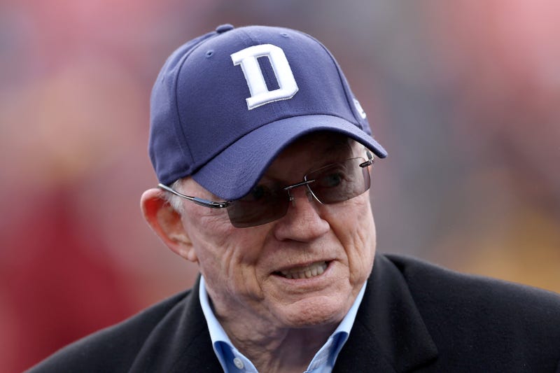 Dallas Cowboys owner Jerry Jones walks the field before the game against the Washington Commanders at FedExField on Jan. 7, 2024, in Landover, Maryland.