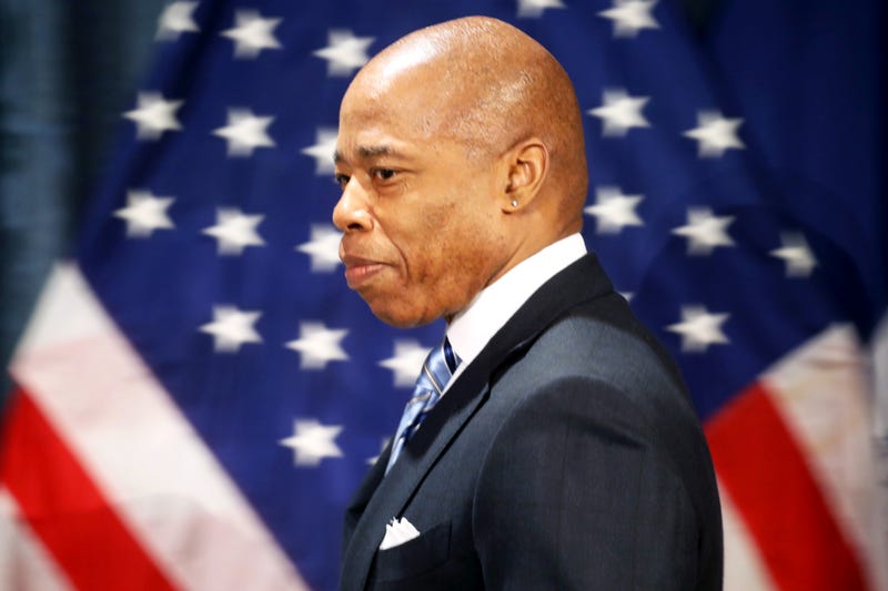 New York City Mayor Eric Adams holds a press availability at a news conference on January 08, 2024 in New York City.