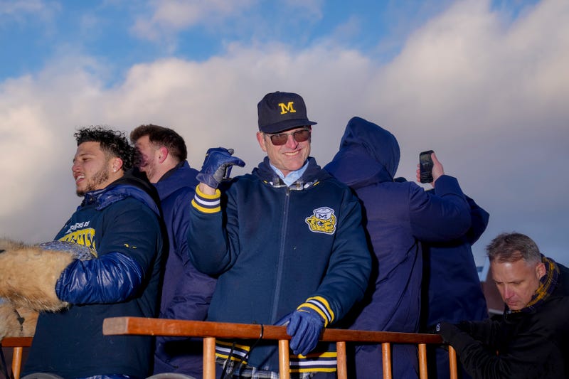 Jim Harbaugh at Michigan's national championship parade