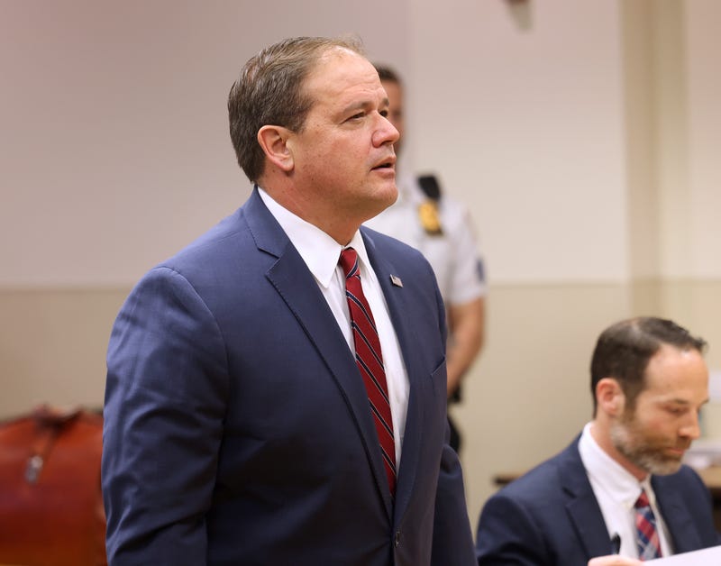 Suffolk County District Attorney Ray Tierney speaks as alleged Gilgo serial killer Rex Heuermann appears in Suffolk County Court on Jan. 16, 2024 in Riverhead, New York. 