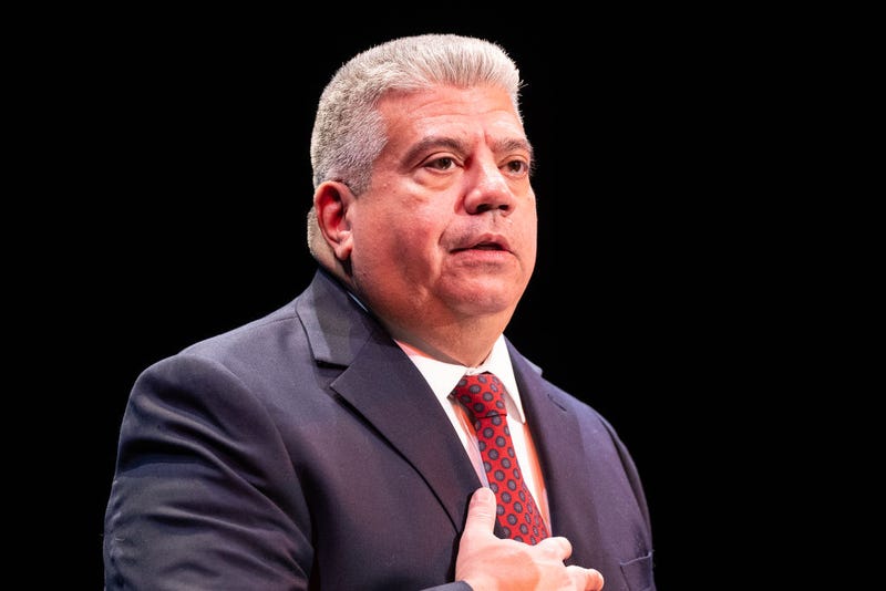 Brooklyn District Attorney Eric Gonzalez speaks during Martin Luther King Jr. tribute at Brooklyn Academy of Music on Jan. 15, 2024.