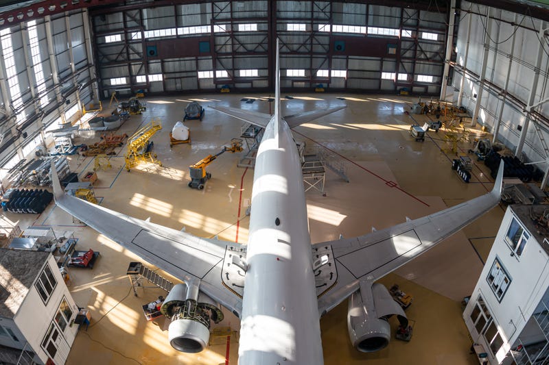 Plane in hangar