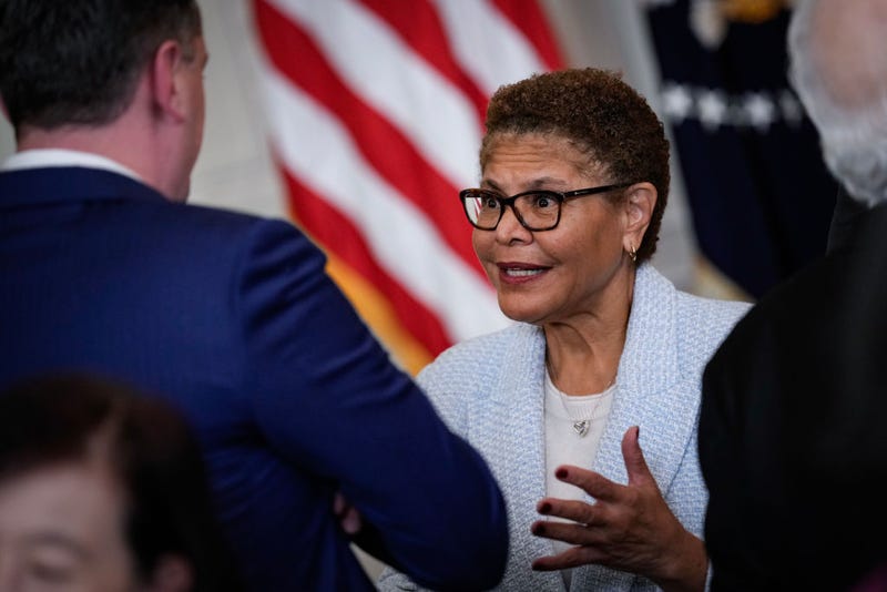 Mayor of Los Angeles Karen Bass attends an event with bipartisan mayors attending the U.S. Conference of Mayors Winter Meeting, in the East Room of the White House January 19, 2024 in Washington, DC. More than 300 U.S. mayors are in Washington, DC for the U.S. Conference of Mayors Winter Meeting. (Photo by Drew Angerer/Getty Images)