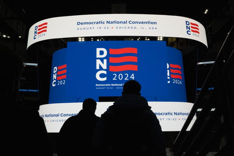 Democratic National Convention jumbo tron in Chicago