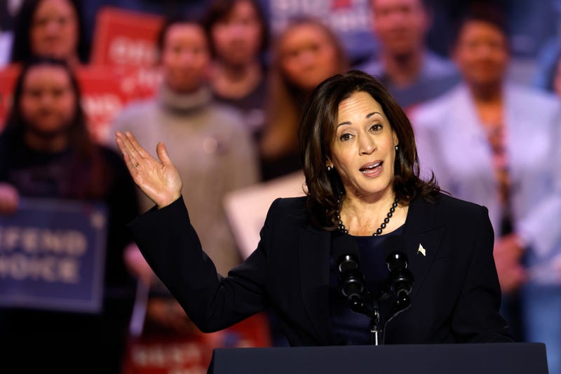 JANUARY 23: U.S. Vice President Kamala Harris speaks at a ”Reproductive Freedom Campaign Rally" at George Mason University on January 23, 2024 in Manassas, Virginia. During the first joint rally held by the President and Vice President, President Joe Biden and Harris spoke on what they perceive as a threat to reproductive rights.