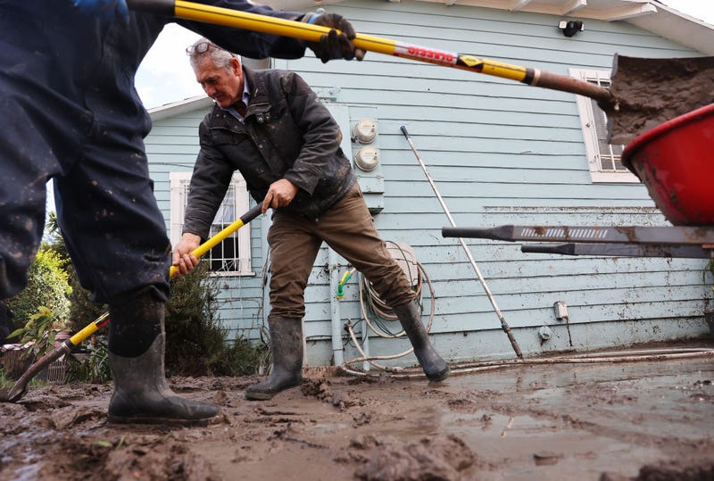 San Diego man cleaning up his home after historic flooding. 