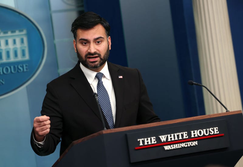 National Climate Advisor Ali Zaidi speaks at the daily press briefing at the White House on January 26, 2024 in Washington, DC. Zaidi spoke on the Biden Administration's decision for a temporary pause on pending decisions of Liquefied Natural Gas exports. (Photo by Kevin Dietsch/Getty Images)