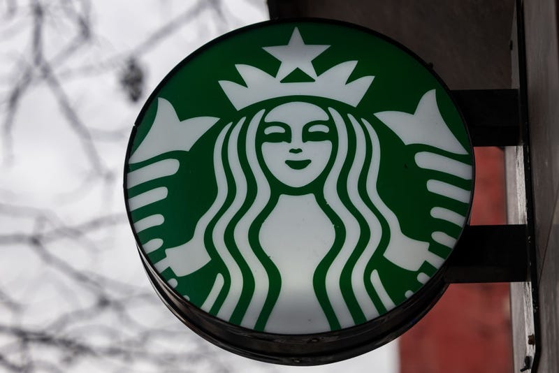 A Starbucks store stands in Manhattan on January 30, 2024 in New York City. The global coffee chain officially introduced its extra virgin olive oil-infused drinks on Tuesday. 