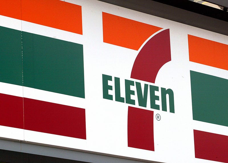A 7-Eleven store logo is visible outside a 7-Eleven store May 9, 2003 in Des Plaines, Illinois.