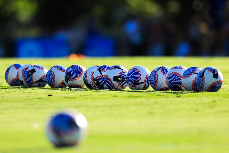 Soccer Balls lined up