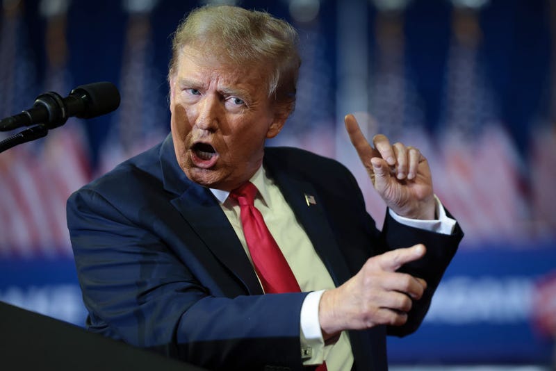  Republican presidential candidate and former President Donald Trump speaks during a Get Out The Vote rally at Coastal Carolina University on February 10, 2024 in Conway, South Carolina. South Carolina holds its Republican primary on February 24. (Photo by Win McNamee/Getty Images)