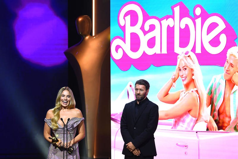 Margot Robbie accepts the AACTA International Award for Best Lead Actress in Film for Barbie
