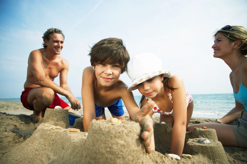 Family enjoying the beach