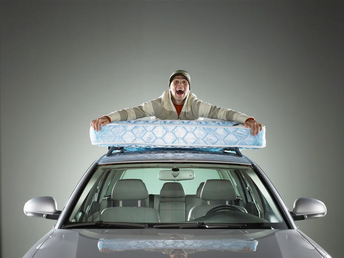 Mattress on car