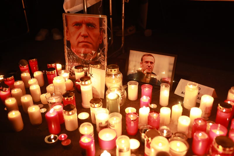 A candlelight vigil for Navalny in Munich, Germany