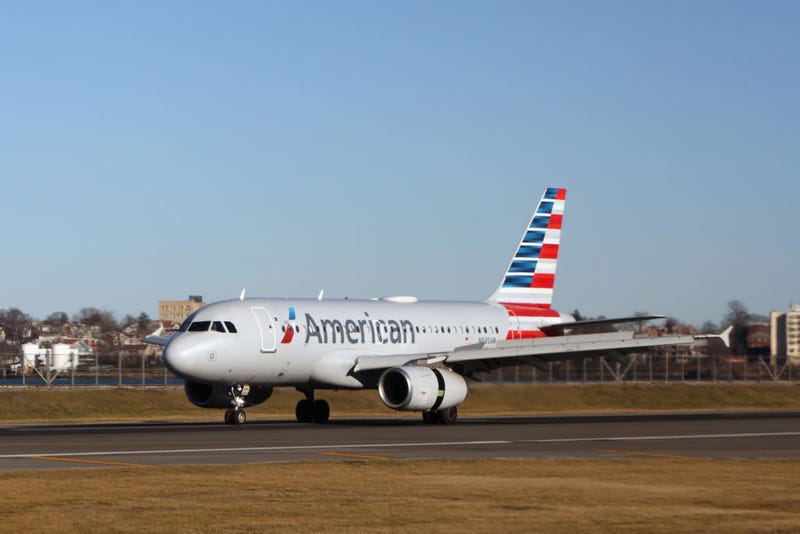 A general view of an American Airlines jet photographed at LaGuardia Airport on February 4, 2024 in the Queens borough of New York City, United States. 