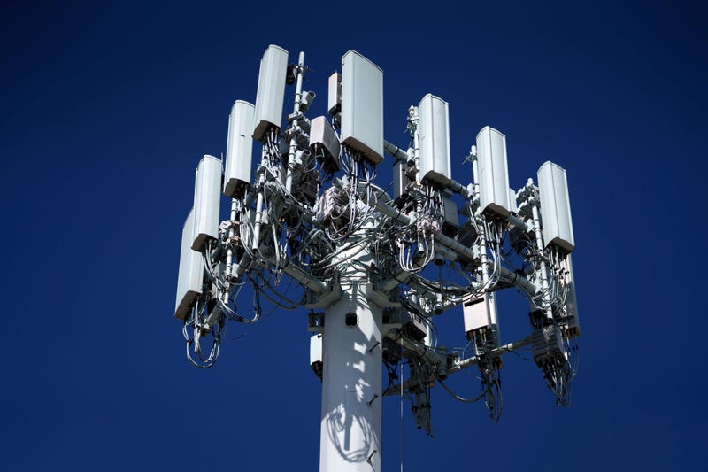 A cellular tower is seen on Feb. 22, 2024, in Los Angeles, California. Customers nationwide were left without mobile phone service due to a nationwide outage affecting thousands of people.