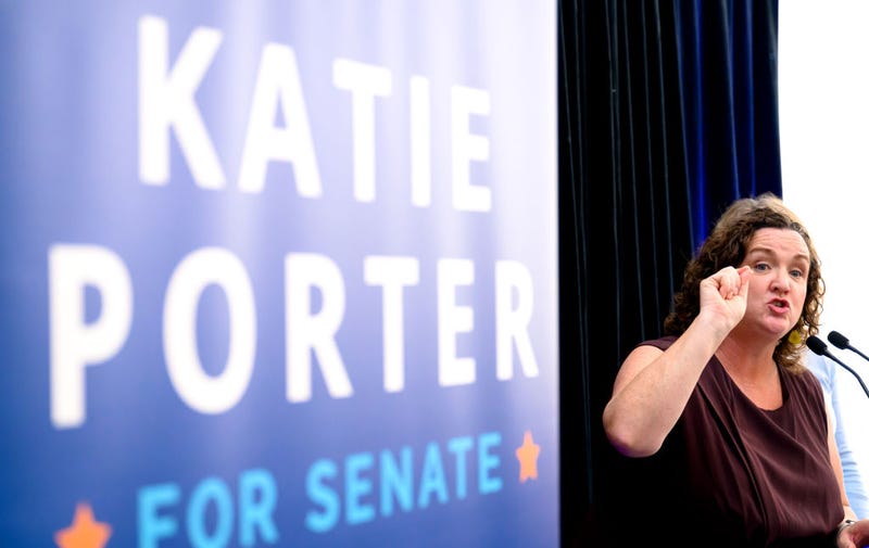 U.S. Senate candidate, Rep. Katie Porter (D-CA) speaks to supporters during a campaign event on February 24, 2024 in Emeryville, California.