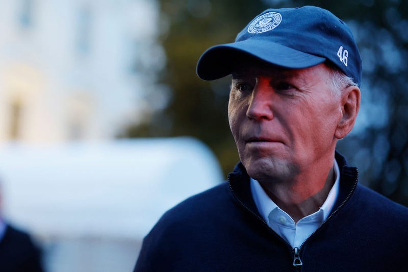 U.S. President Joe Biden stops to talk to reporters as he departs the White House on March 01, 2024 in Washington, DC. Biden will spend the weekend at Camp David, where he will prepare for his State of the Union address scheduled for March 07. 