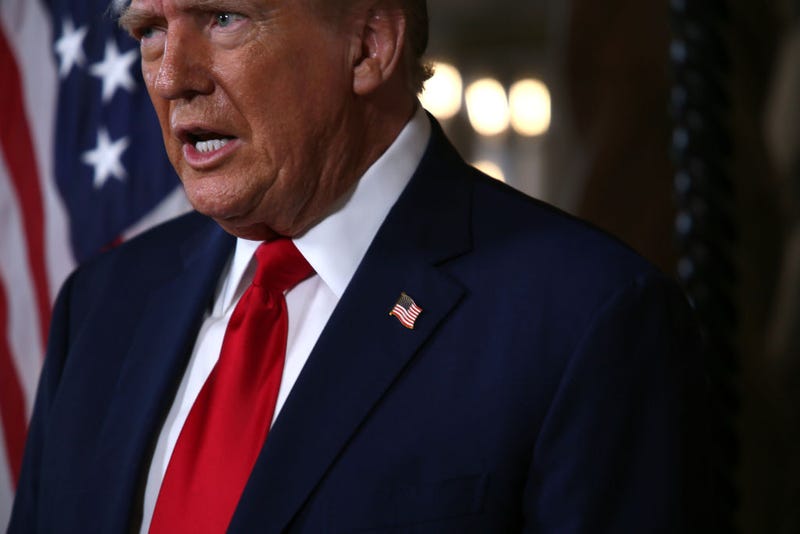 Republican presidential candidate, former President Donald Trump speaks in the library at Mar-a-Lago on March 4, 2024 in Palm Beach, Florida. The U.S. Supreme Court ruled unanimously that Trump can appear on this year's presidential ballot in all states. The Court reversed a decision by the Colorado Supreme Court that had disqualified him from appearing on that state's ballot for engaging in insurrection. (Photo by Alon Skuy/Getty Images)
