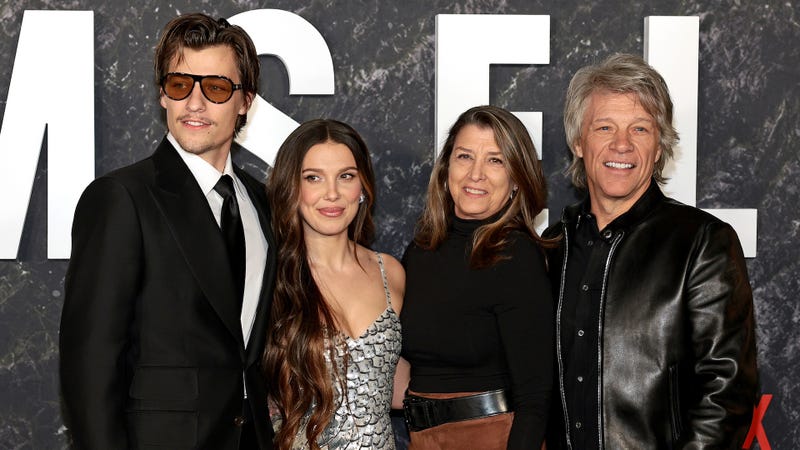 Jake Bongiovi, Millie Bobby Brown, Dorothea Bongiovi, and Jon Bon Jovi 