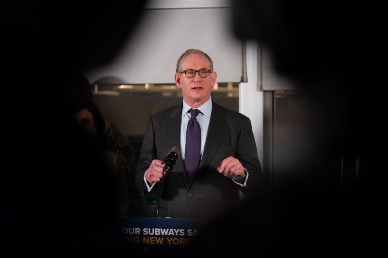 MTA Chair and CEO Janno Lieber speaks alongside New York Governor Kathy Hochul during a press conference to announce new subway safety measures at NYCTA Rail Control Center on March 6, 2024 in New York City. 
