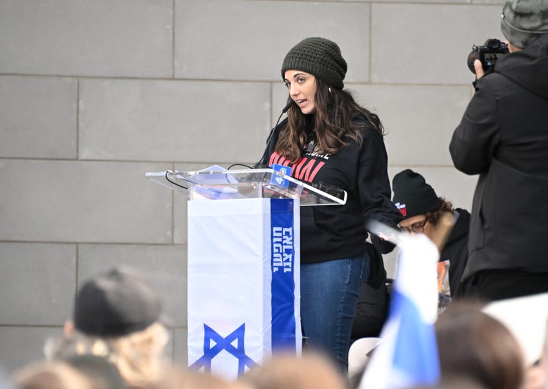 Head of Hostages and Missing Families Forum New York Dana Cwaigrach speaks during a March 10, 2024, rally in Central Park marking 150 days since hostages were taken in Hamas' Oct. 7, 2023 terror attack.
