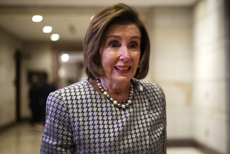 Former U.S. Speaker of the House Rep. Nancy Pelosi (D-CA) speaks to members of the press after a members-only classified briefing on TikTok at the Capitol Visitor Center on Capitol Hill March 12, 2024 in Washington, DC.