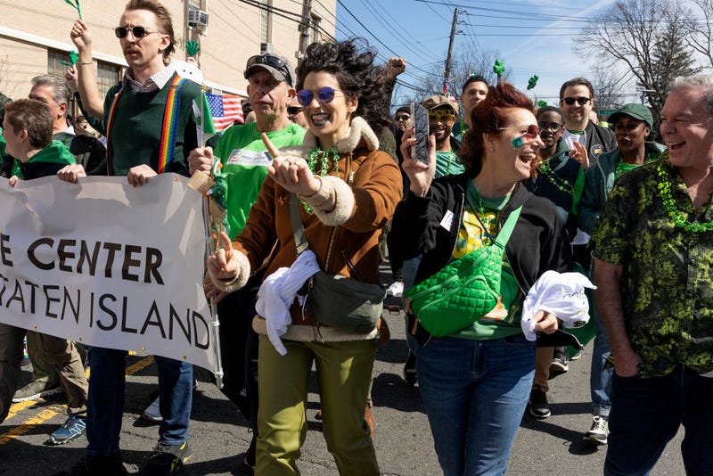 The Staten Island Pride Center, a community and activism center for the local LGBTQ+ community, marches in a second, inclusive Staten Island St Patrick's Day Parade on March 17, 2024, organized in defiance of an LGBTQ+ organization ban in the traditional parade.