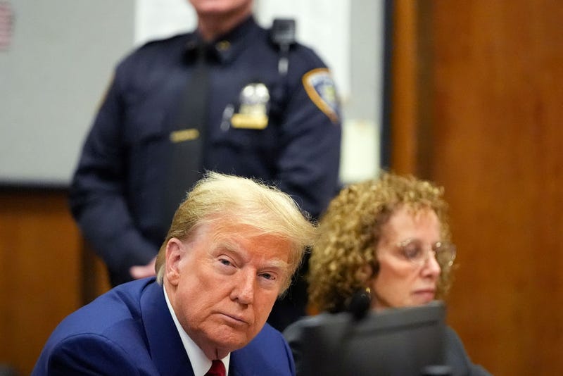 Former U.S. President Donald Trump appears with his lawyer Susan Necheles for a pre-trial hearing in a hush money case in criminal court on March 25, 2024 in New York City. 