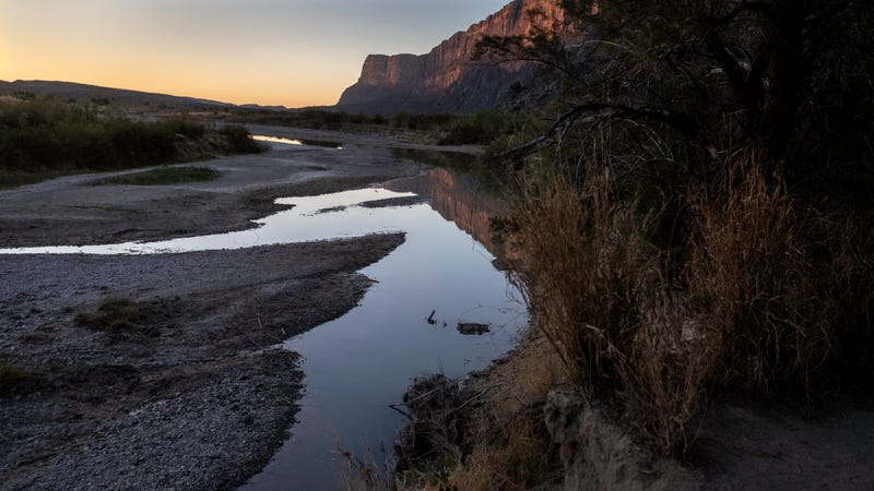 The Rio Grande flows out of the Santa Elena Canyon, one of the most striking scenes along the U.S.-Mexico border on March 15, 2024, in Big Bend National Park, Texas.