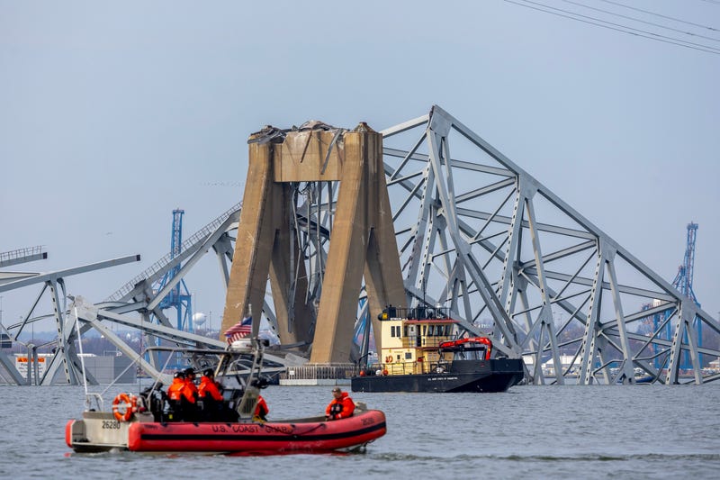 bridge scene with wreckage
