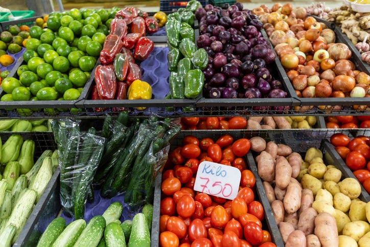 vegetables at the grocery store