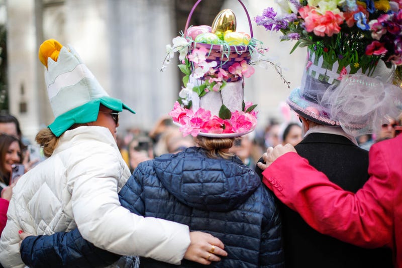 Participants of the Easter parade near Saint Patrick's Cathedral on March 31, 2024.