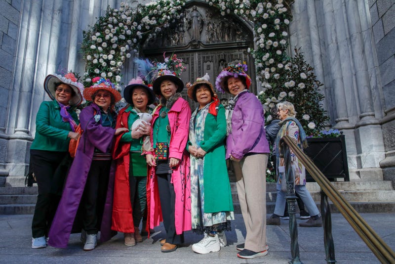 Participants of the Easter parade near Saint Patrick's Cathedral on March 31, 2024.