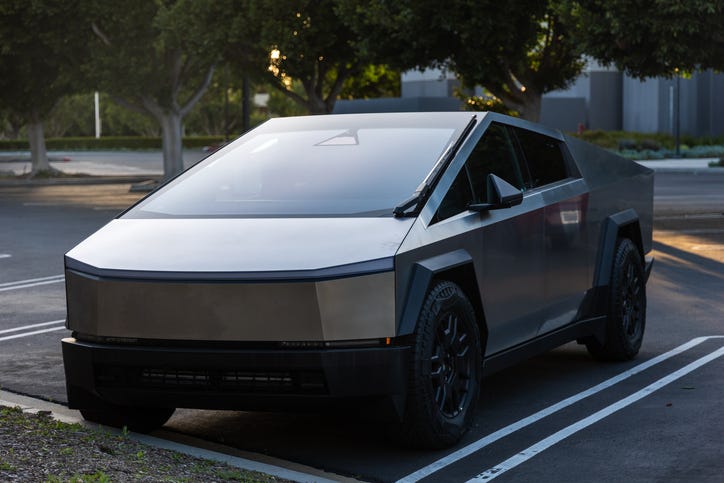 A Tesla Cybertruck.