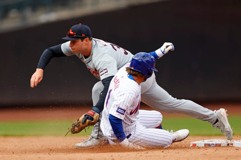Detroit Tigers' Colt Keith makes play at second base