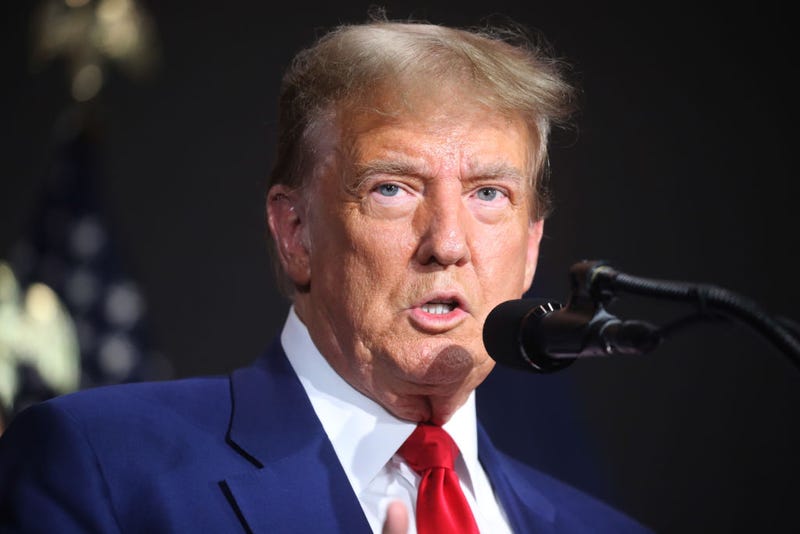 Former U.S. President Donald Trump speaks at a campaign event on April 02, 2024 in Grand Rapids, Michigan. 