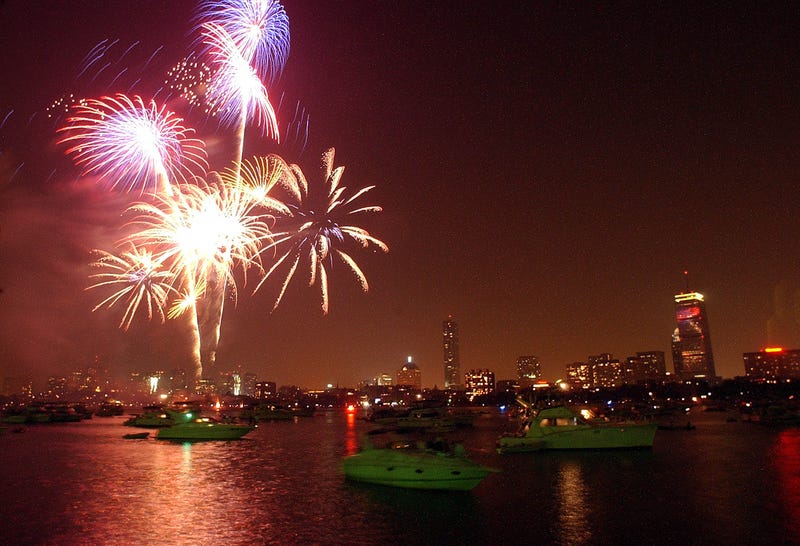 Fireworks over Boston Harbor