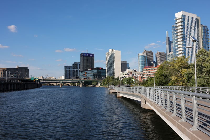 The Schuylkill River with the 34th Street Bridge in the background.